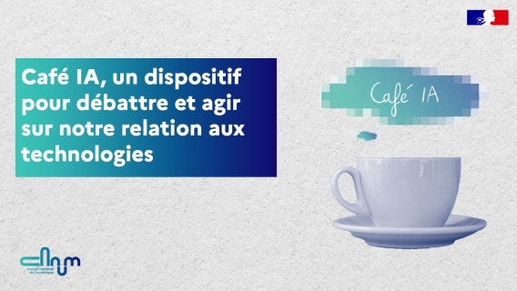 Visuel lettre d'information Cénum : Café IA : Pour débattre et agir sur notre relation aux technologies 