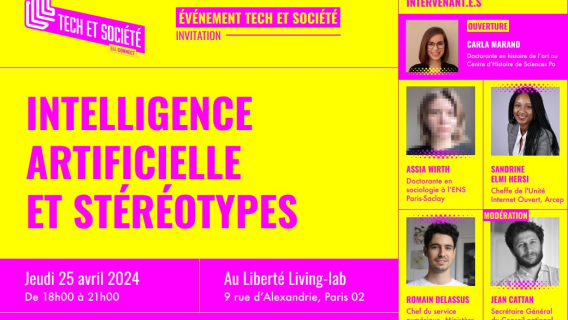 Visuel conférence au LLL "IA et stéréotypes"